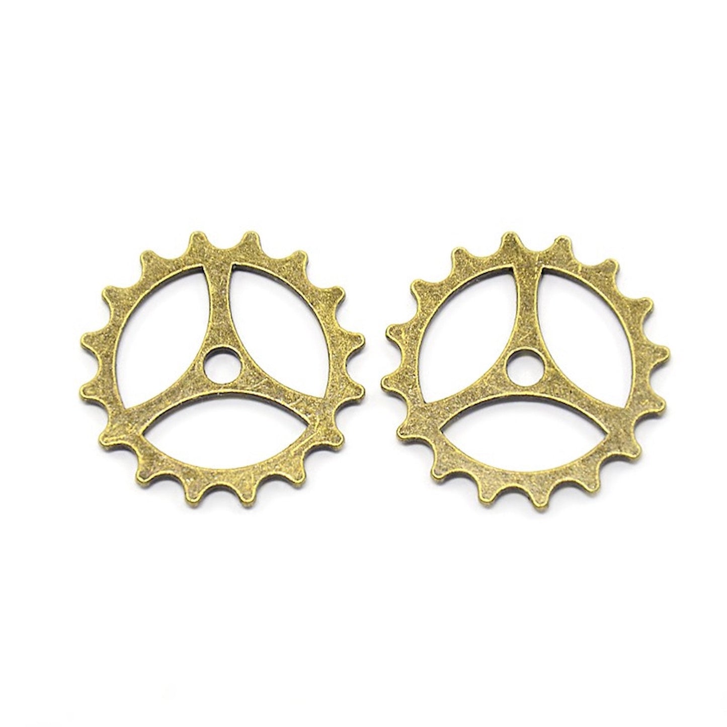 Steampunk Watch Parts CogWheel Charm Assortment, Antique Gold & Silver Mix, Pack of 24