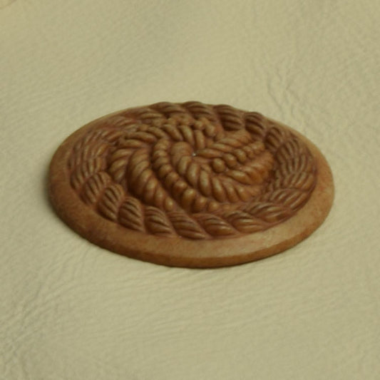 Rope Knot Cabochon Finding, flat back, 37mm, Cinnamon Brown or Mint Patina finish, Pack of 4