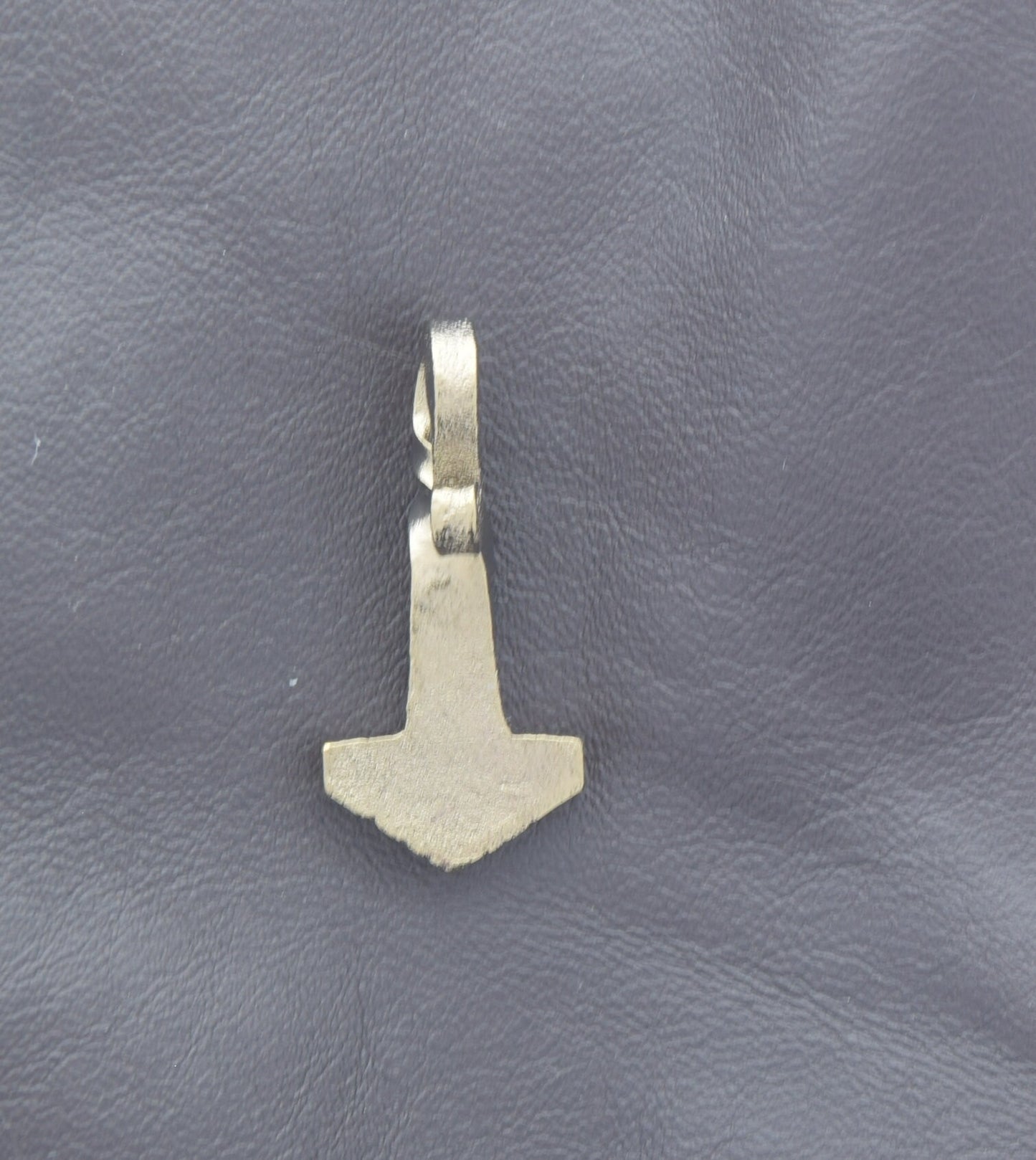 Norse Viking Thors Hammer Pendant, Gold tone, 39mm with loop, hand forged steel, each