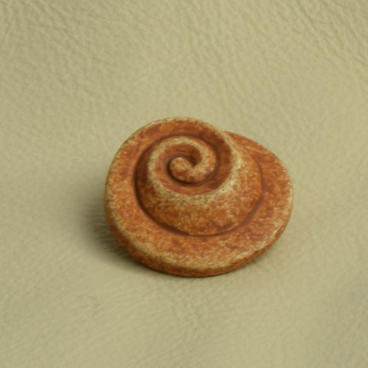 Swirl Button Cinnamon Brown Patina finish, with shank, 24mm, Pack of 3