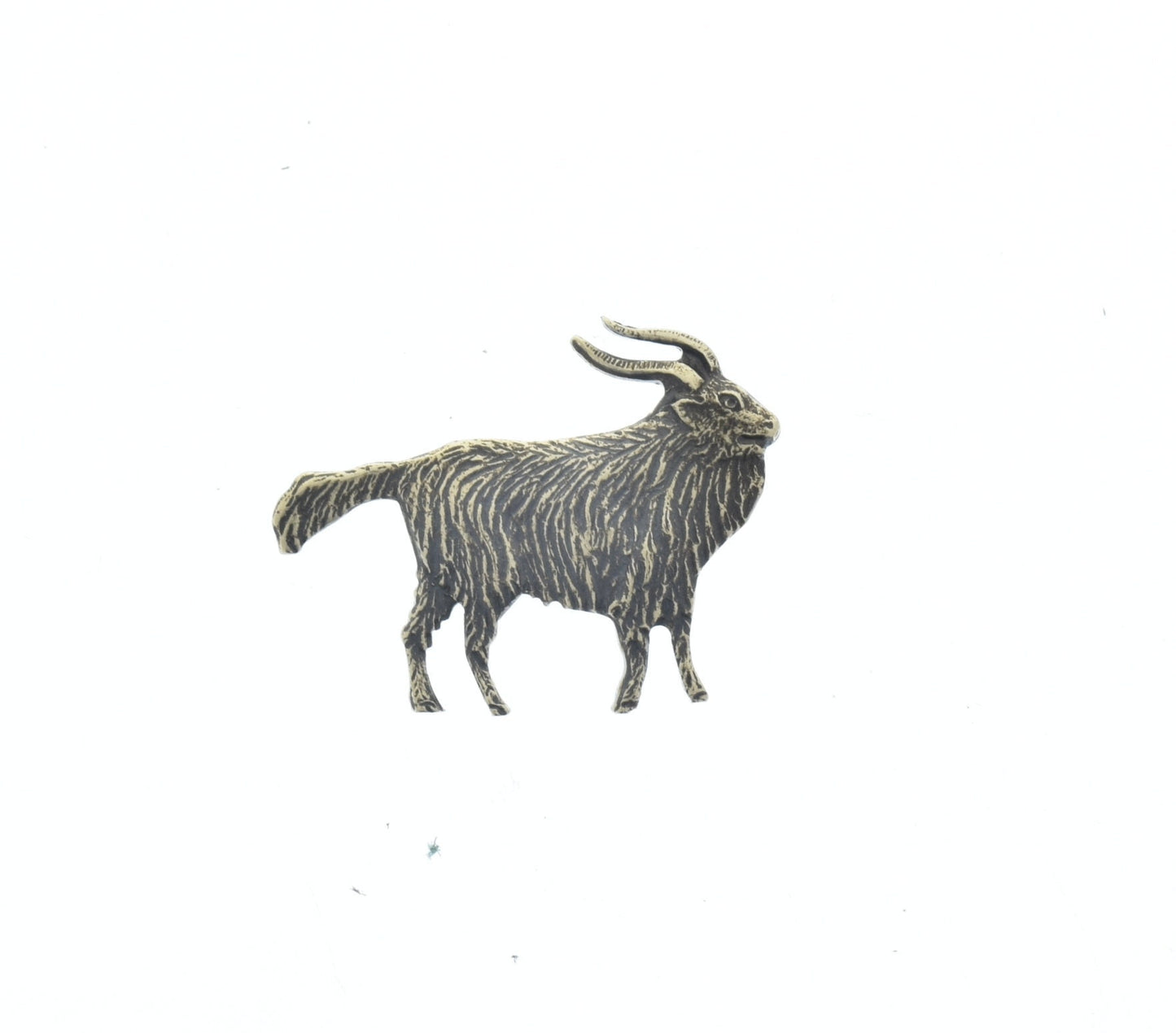 Long Hair Mountain Goat Charm, antique gold, made in USA, 26mm, Pack of 2