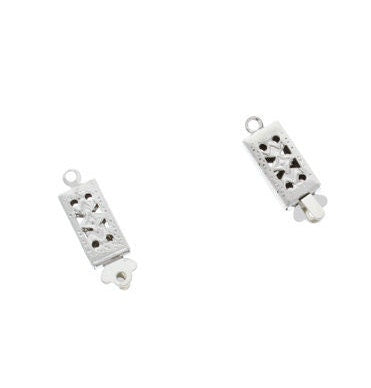 Necklace Bracelet Box clasp, 16mm long x 6mm wide, gold or silver, Pack of 6