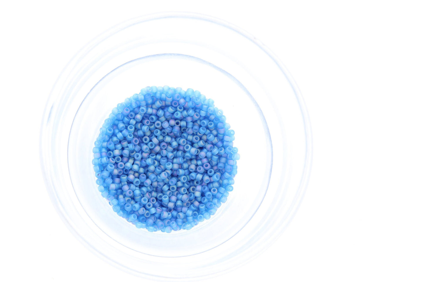 2mm Japanese Glass Matsuno 11/0 Seed Beads, Transparent Frost /Ab Aqua Blue, Approx 2569 beads 18009.31