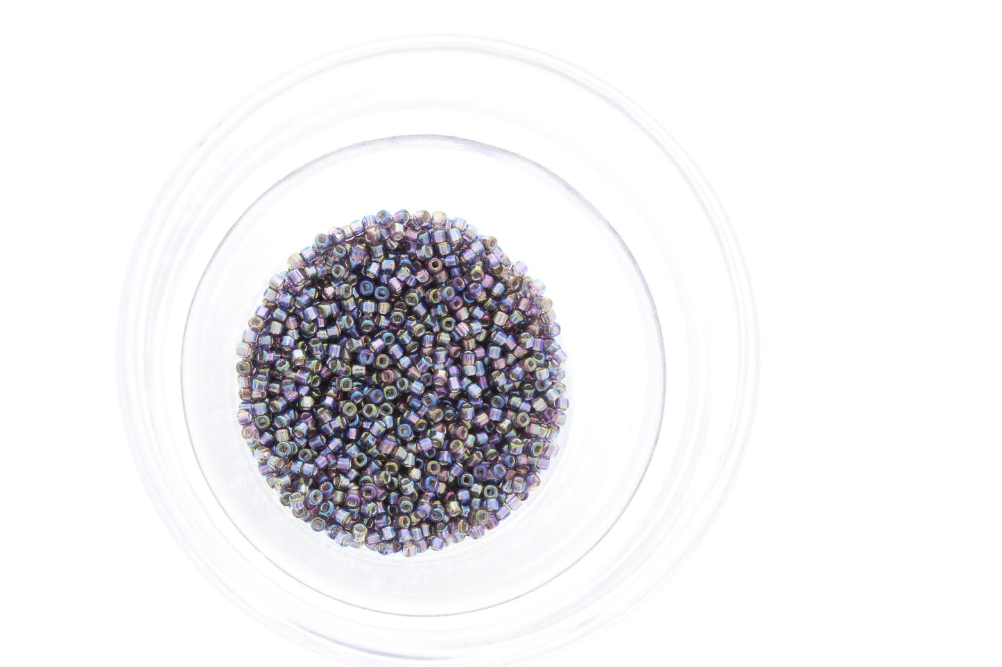 2mm Japanese Glass Matsuno 11/0 Seed Beads, silver lined square hole, light amethyst purple rainbow,