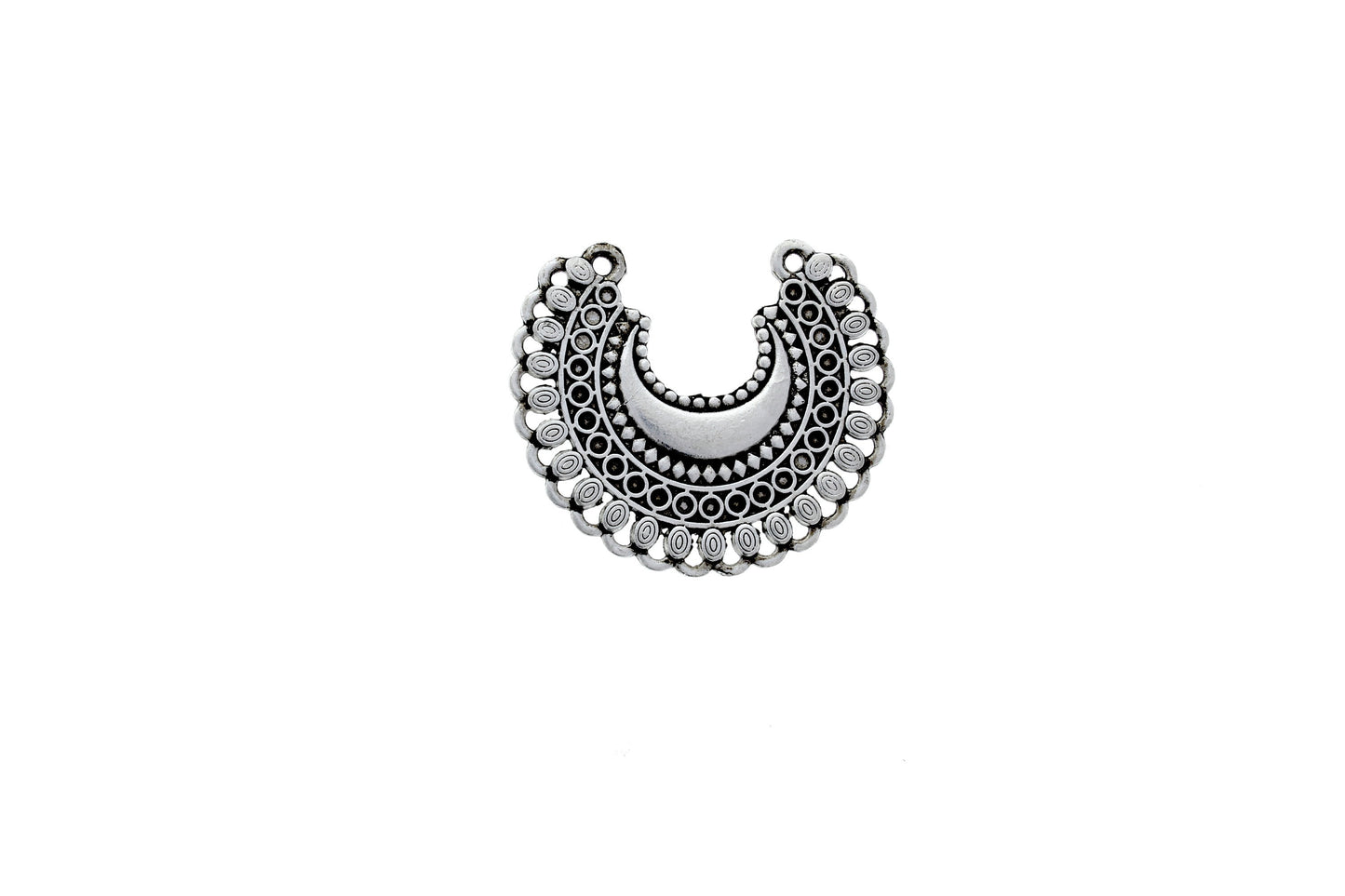 Bib Collar Earring Link Charm or Connector Pendant, antique silver, Pack of 2 P4340AS