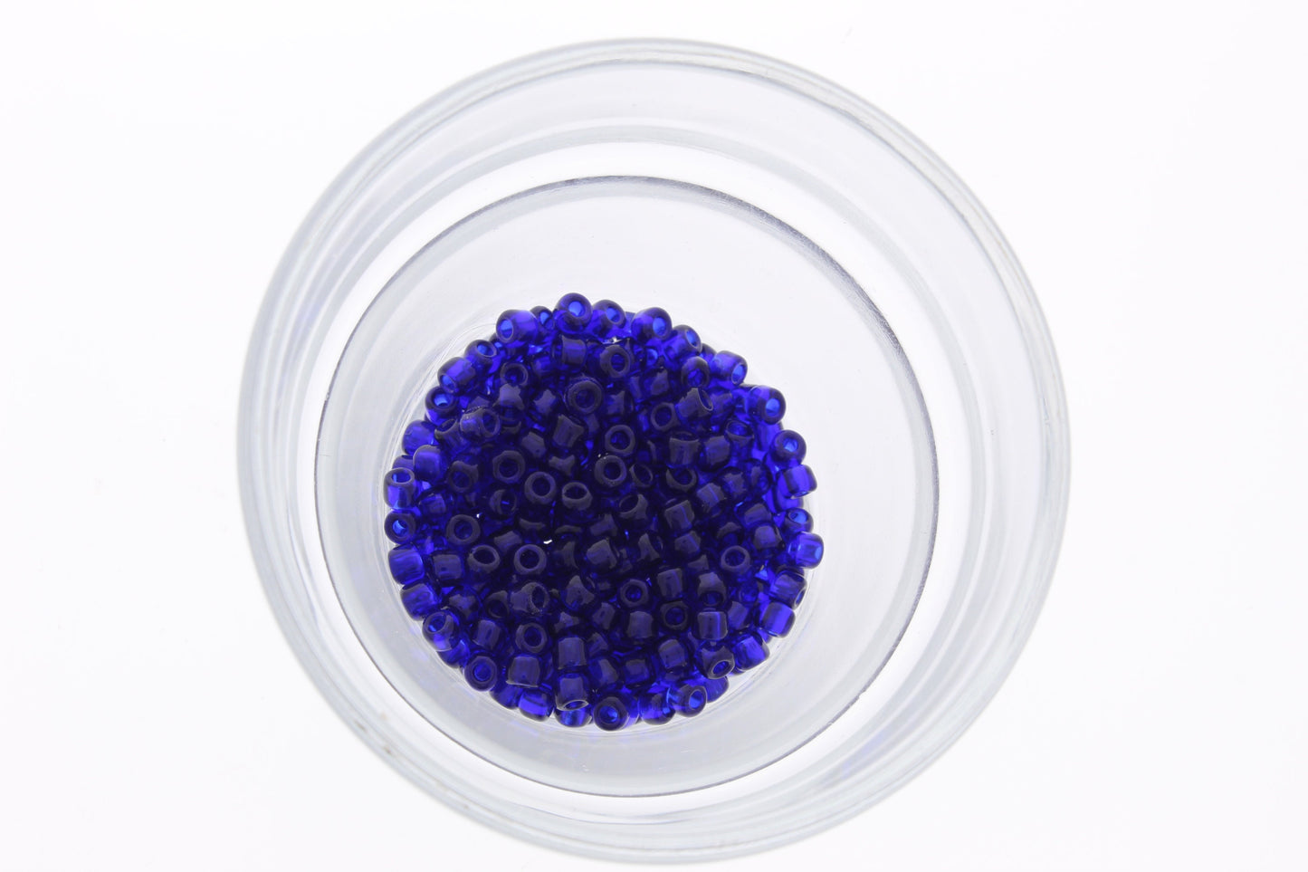 Matsuno 3.6mm Japanese Seed Beads 6/0, transparent cobalt Blue, 16 grams