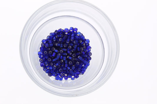 Matsuno Japanese Glass Seed Beads 6/0, silver lined square hole, cobalt blue, 17 grams, 18019.37