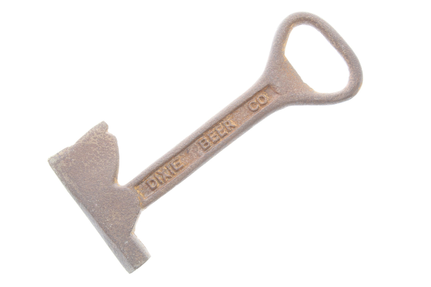 Dixie Beer Company Bottle Opener, Hatchet Axe Shape Barware, Rustic Finish, Made in USA, Each