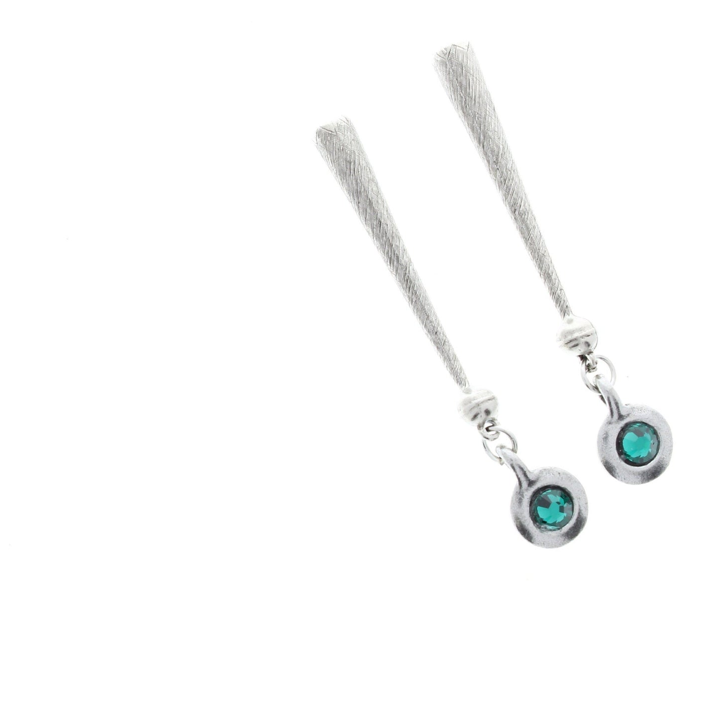 Silver Bolo Tips with Crystal, set of 2