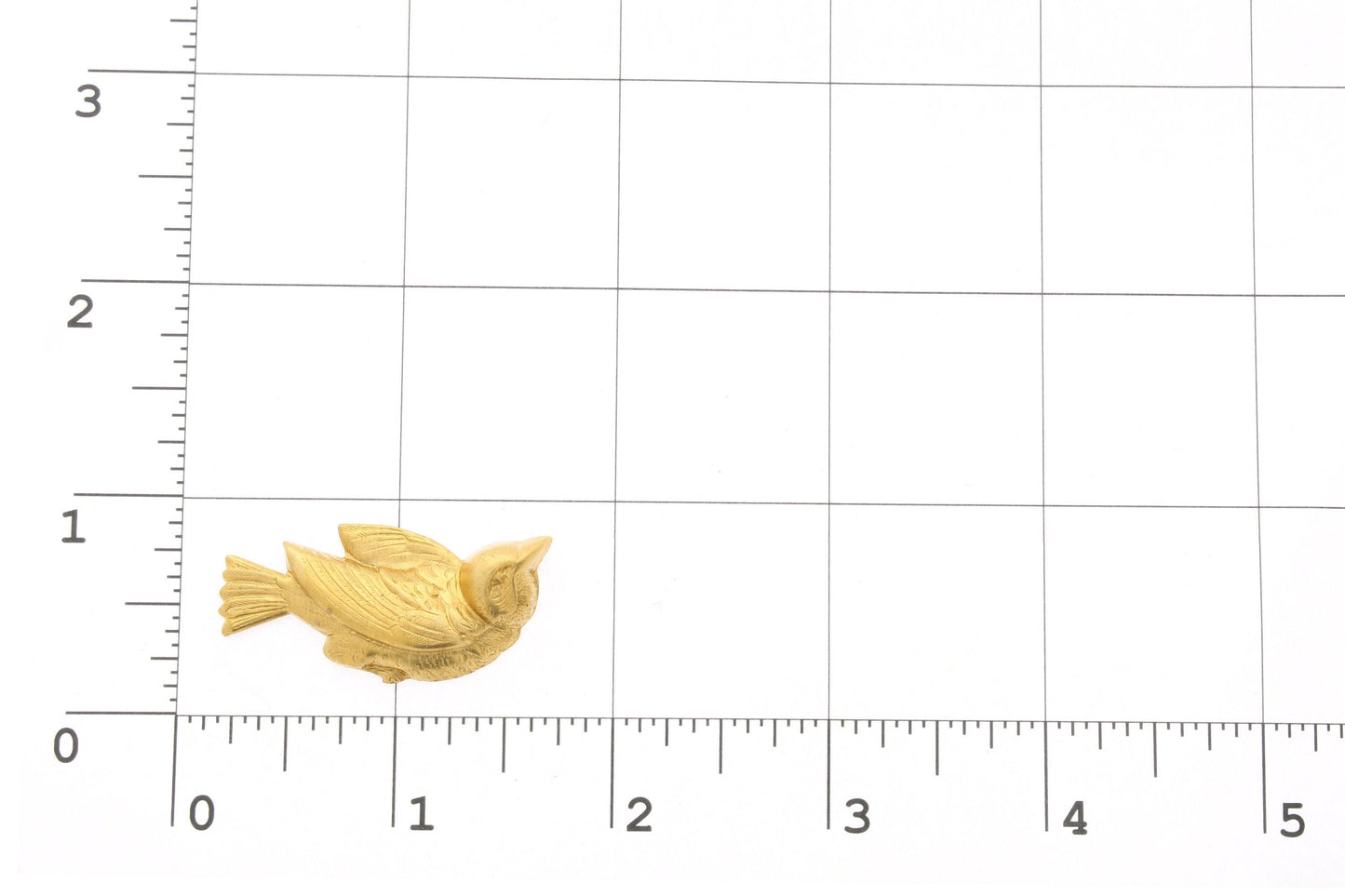 Bird Finding Charm, Brass Gold Stamping, Made in USA, each