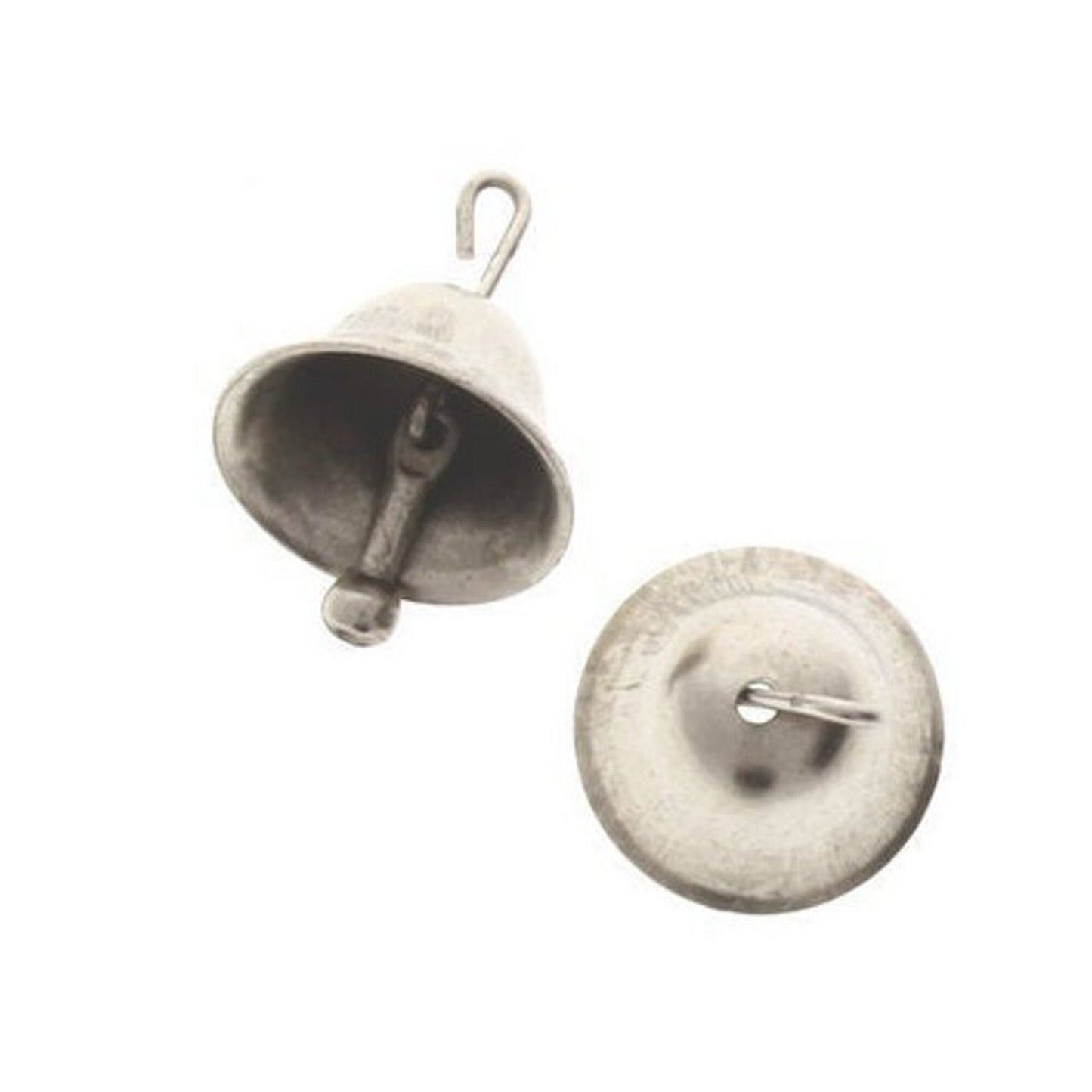 Vintage Silver Jingle Bell Charms in antique silver with a nice Jingle, 15mm, Made in USA, Pack of 6