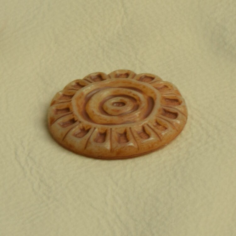 Paleo Cave Painting Flower Button Component, 28mm, Pack of 3