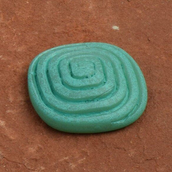Square Swirl Cabochon for buttons, earrings, sweater clasp, Mint Green or Cinnamon Brown Patina finish, 27mm, Pack of 3