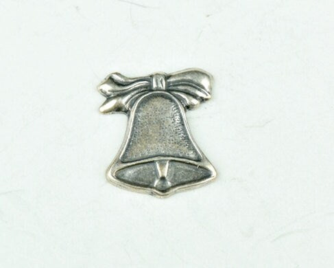 Wedding or Christmas Bell Charm, classic silver, Made in USA, pack of 6