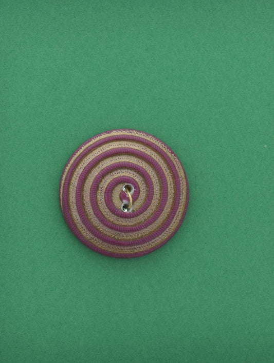 Vintage Spiral Button, 2 hole, 26mm, light purple, gold, made in Germany, pack of 4