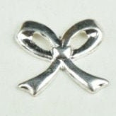 Bow Charm, antique gold, made in USA, pack of 6