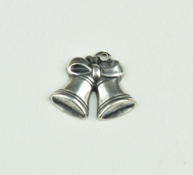 Christmas Bell Charm, classic silver, Made in USA, pack of 6