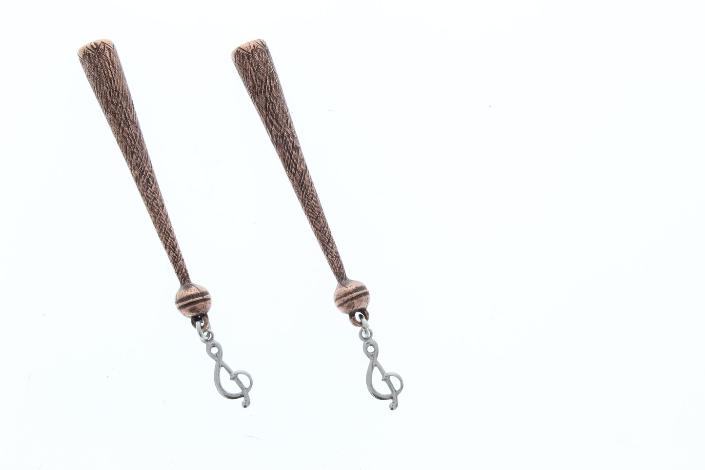 Musical Note charmed Bolo Tips, zinc, Set of 2
