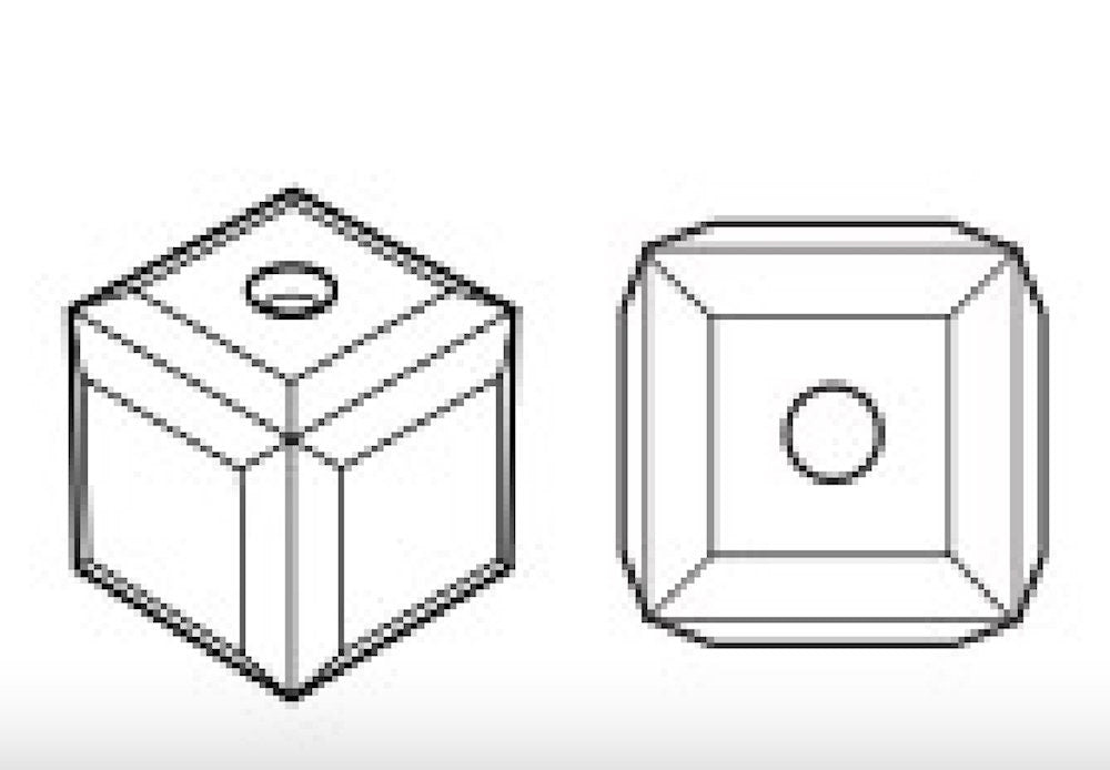 Swarovski Crystal Square Bead, 12mm, 10mm, 8mm, 4mm, Clear Crystal, #5601 Faceted Cube Shape, pack of 1, 2 or 12