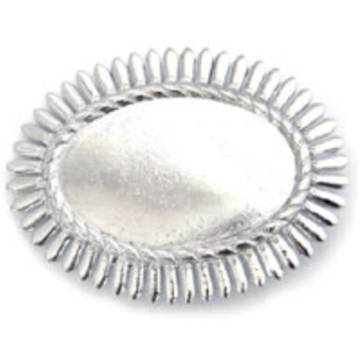 3.5" Oval Flame Belt Buckle Base, Silver Finish, Made in USA, each