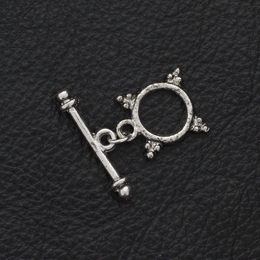 Silver Bali Style Toggle Clasp, 10mm, Antique Silver Jewelry Findings, Made in USA, Pack of 2