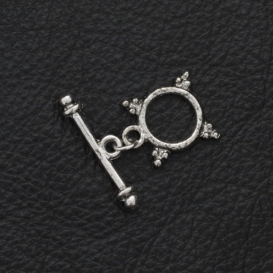 Silver Bali Style Toggle Clasp, 10mm, Antique Silver Jewelry Findings, Made in USA, Pack of 2