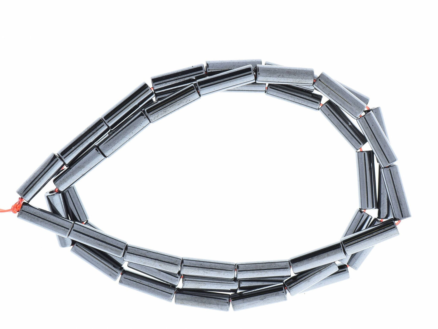 Hematite 9x3mm Tube Beads, Magnetic Hematite, 16 inch strand, 9133/93