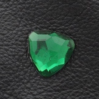 Flat Back 19mm Green Crystal Faceted Triangle Stone, pack of 12