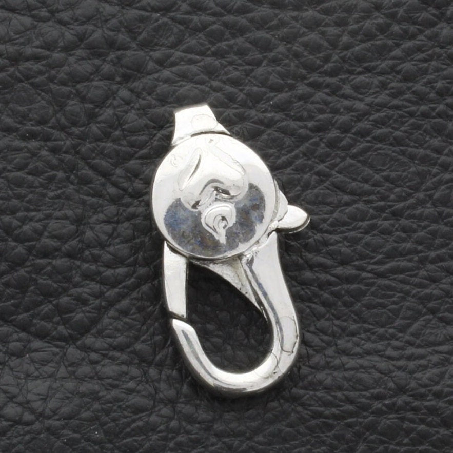 Lobster Claw Clasp or Connector, Flaming Heart, 35mm x 18mm Silver, pack of 2