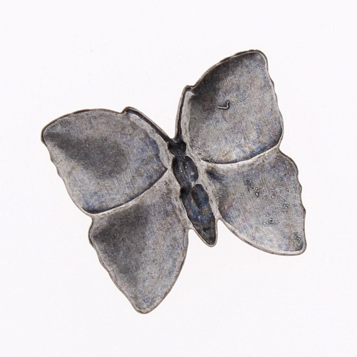24mm Polka dot Butterfly Stamping Charm, Antique Silver, Antique Gold or Bright Silver, Made in USA, Pack of 6