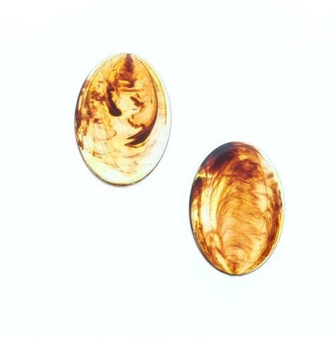 Smoky Topaz Cabochon, brown, gold, 25x18mm stone size, pack of 4
