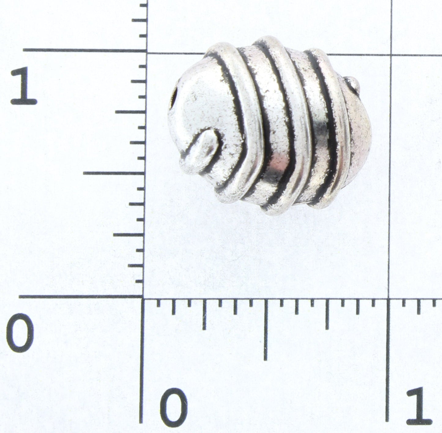 18x15mm Vintage Spiral Beads, Classic Silver, pack of 17