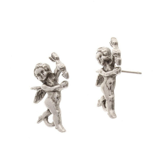 Victorian Cupid Earrings, post attached, sold by pair, 1 inch long, Pack of 2