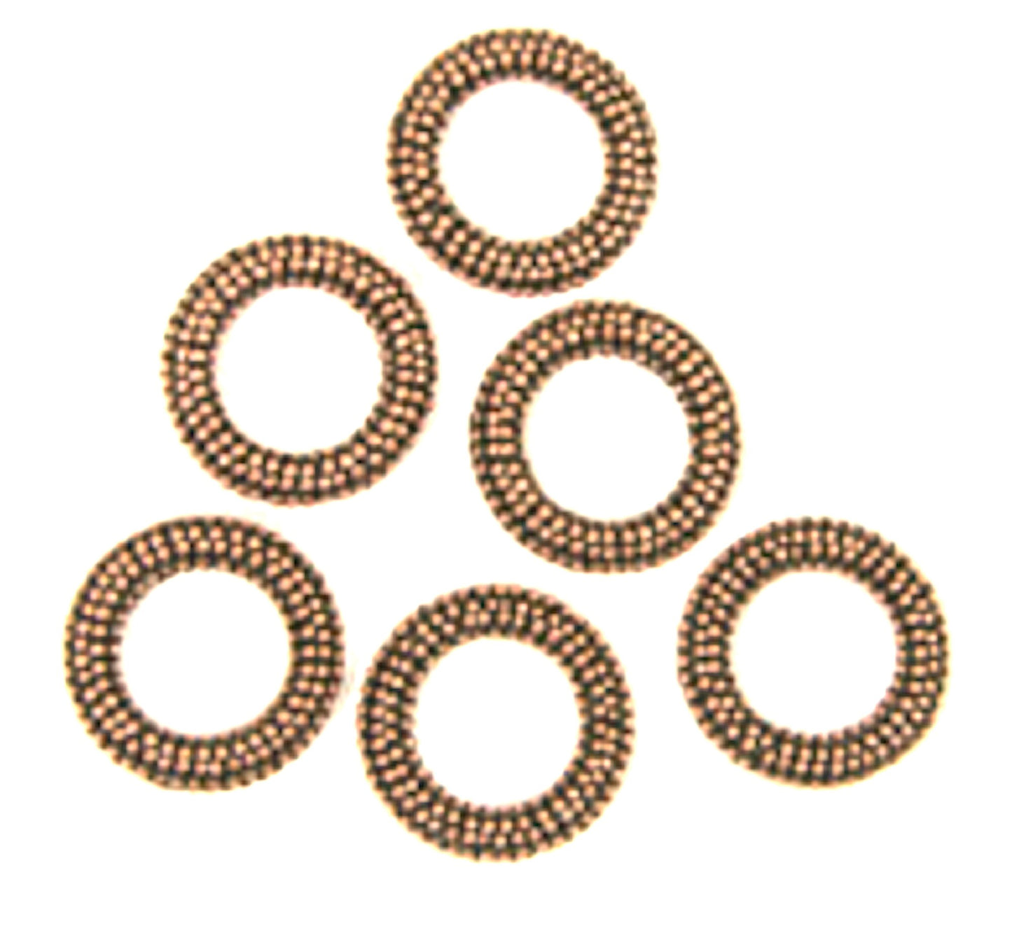 23mm Vintage Hoop Granulated Beads, Round Connector w/19mm center, Classic Silver or Antique Copper, pack of 12
