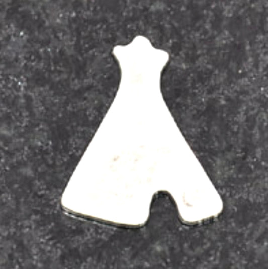 18mm Teepee Silhouette Charm Stamping, for earrings, pendants pins, Antique Silver Finish, pack of 3