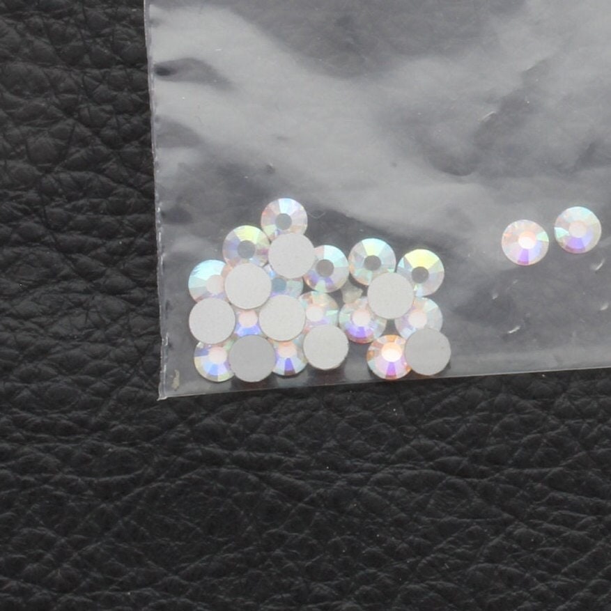 Preciosa Crystal Rhinestones, 4mm Crystal clear, Flat back, pack of 24