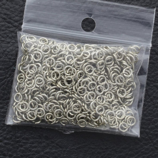 Jump rings 4mm Thin, silver finish jewelry findings, 1 Ounce (approx 300 Jump rings)