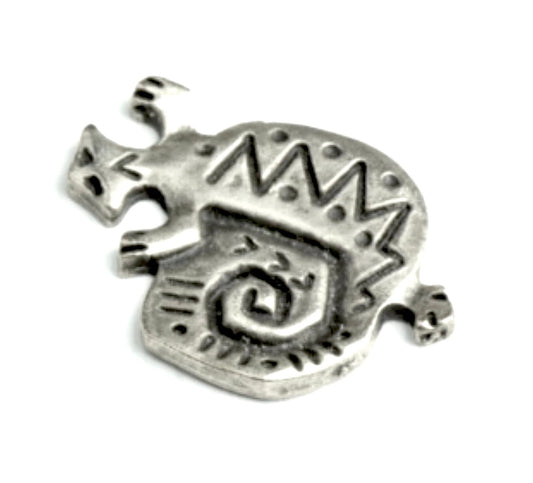 36mm Vintage Southwest Santa Fe Lizard Gecko Charm, for earrings, pendants or buttons, Antique Silver, Made in USA, Pack of 6 or 72