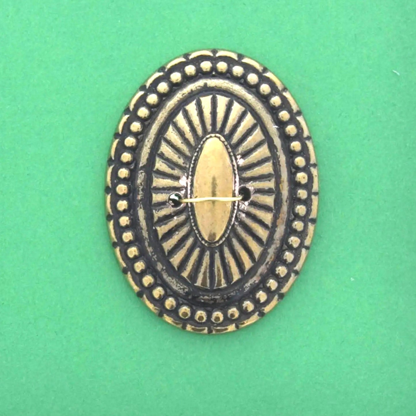 40mm Vintage Concho Button, Antique Silver or Antique Gold, 2 hole, set of 4