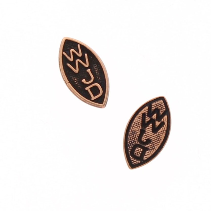 10mm WWJD What Would Jesus Do" pocket medallion, Vintage Copper or Classic Silver, Made in USA, pack of 12