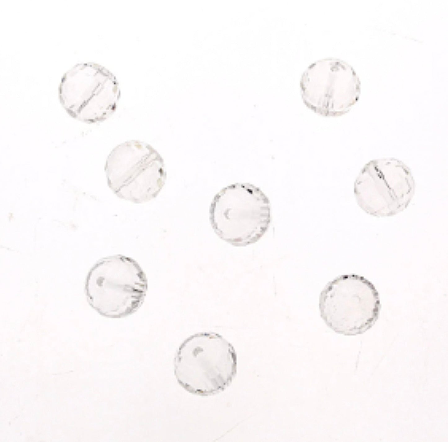12mm Faceted Crystal Beads with AB finish, or Crystal Clear, Round, Pineapple Cut, 33 beads