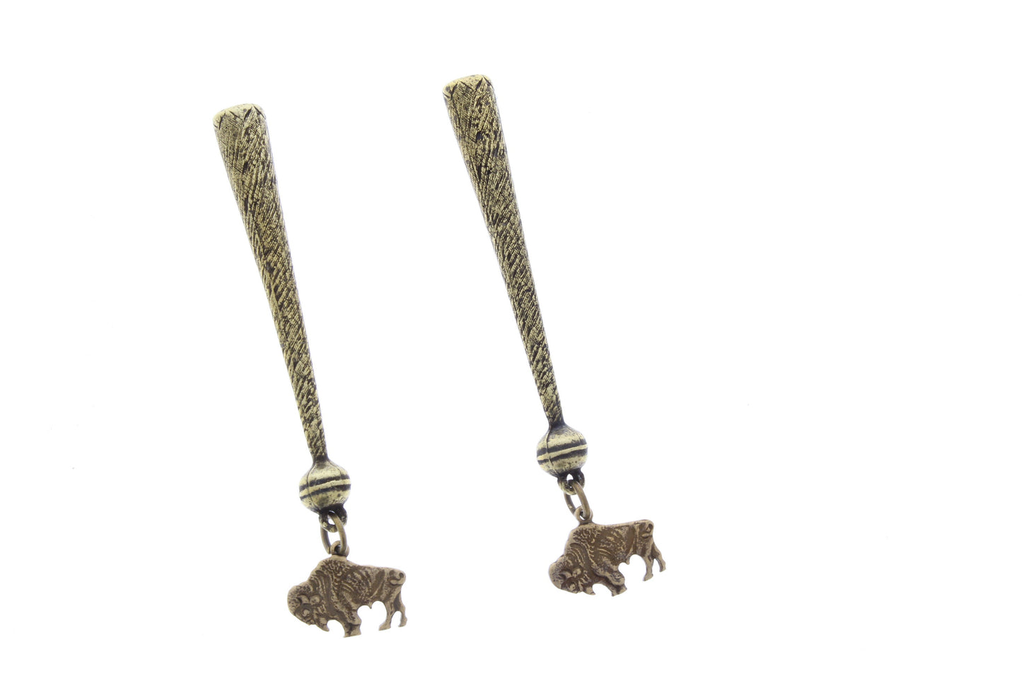 Buffalo Bolo Tips, antique gold , handmade in USA, pack of 2