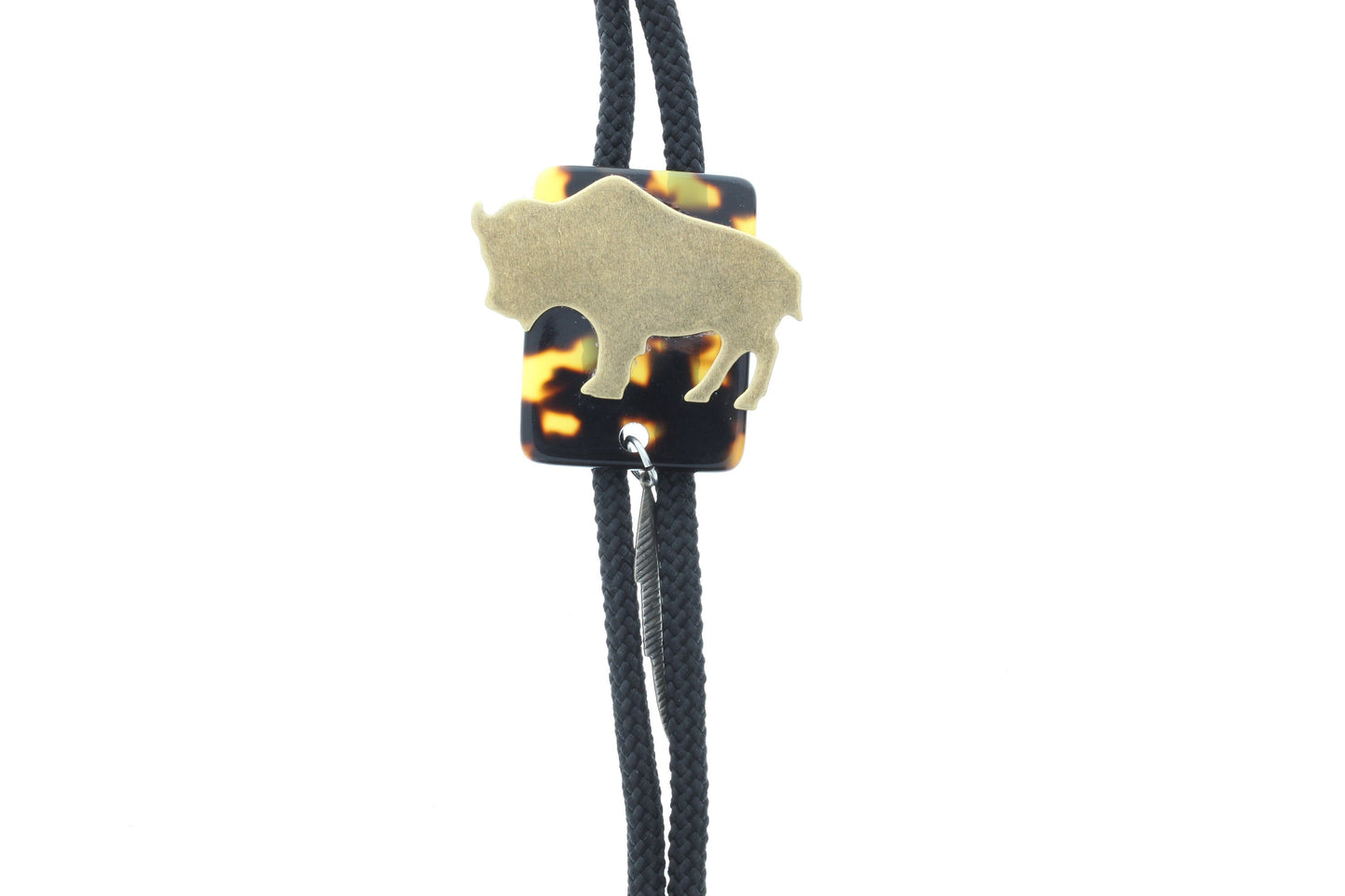 Western Bolo Tie, Antique gold Bufflao , 1 ea, made in USA