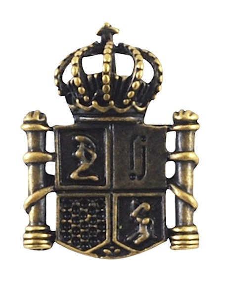 Crown Shield of Arms Charm, antique gold, Pack of 3