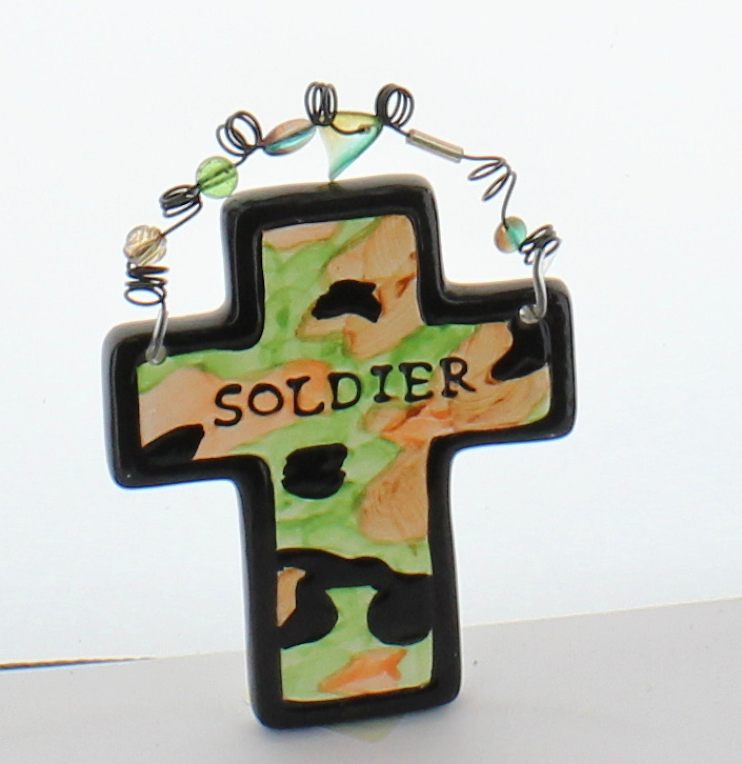 Ceramic Cross, 4" SOLDIER , sold by 12 pcs each sale