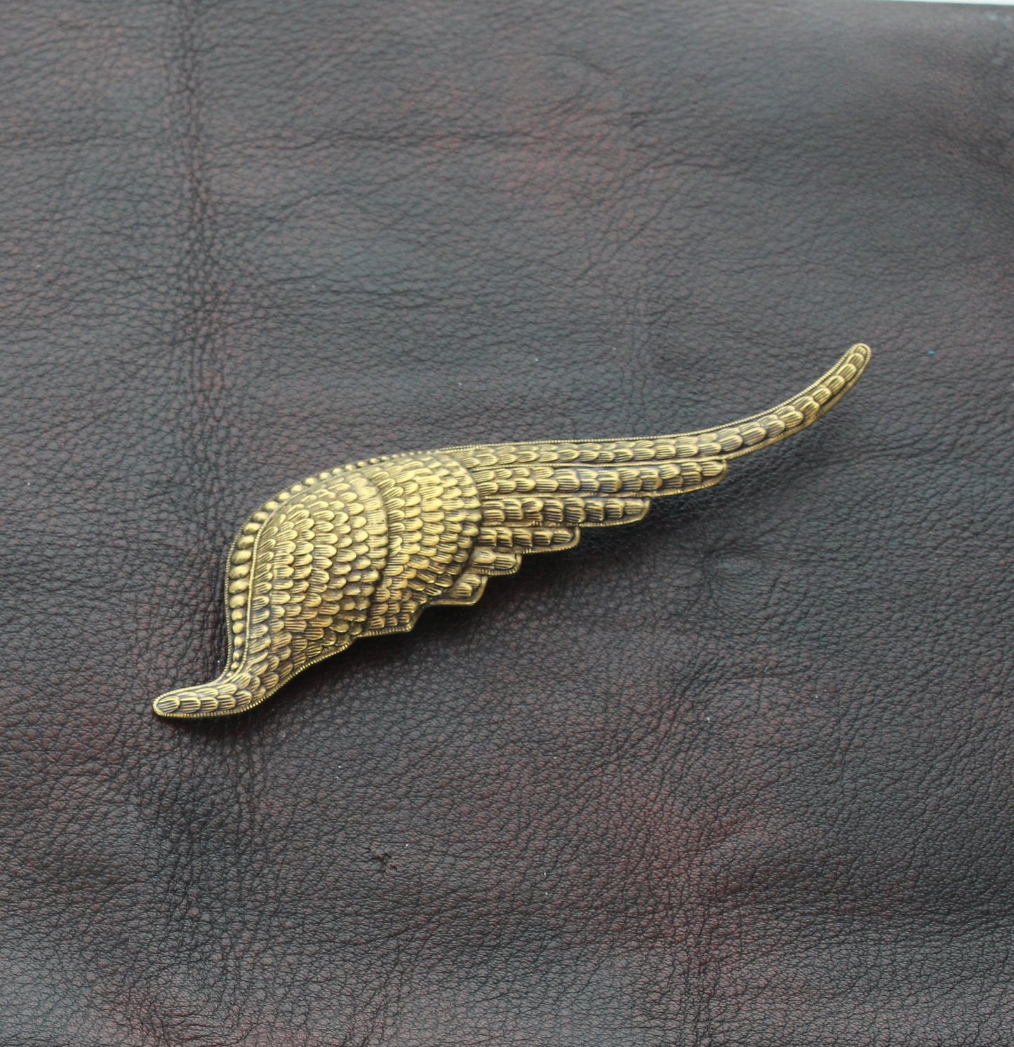 Feather Hair Clips, Brass stamping 5.5 "