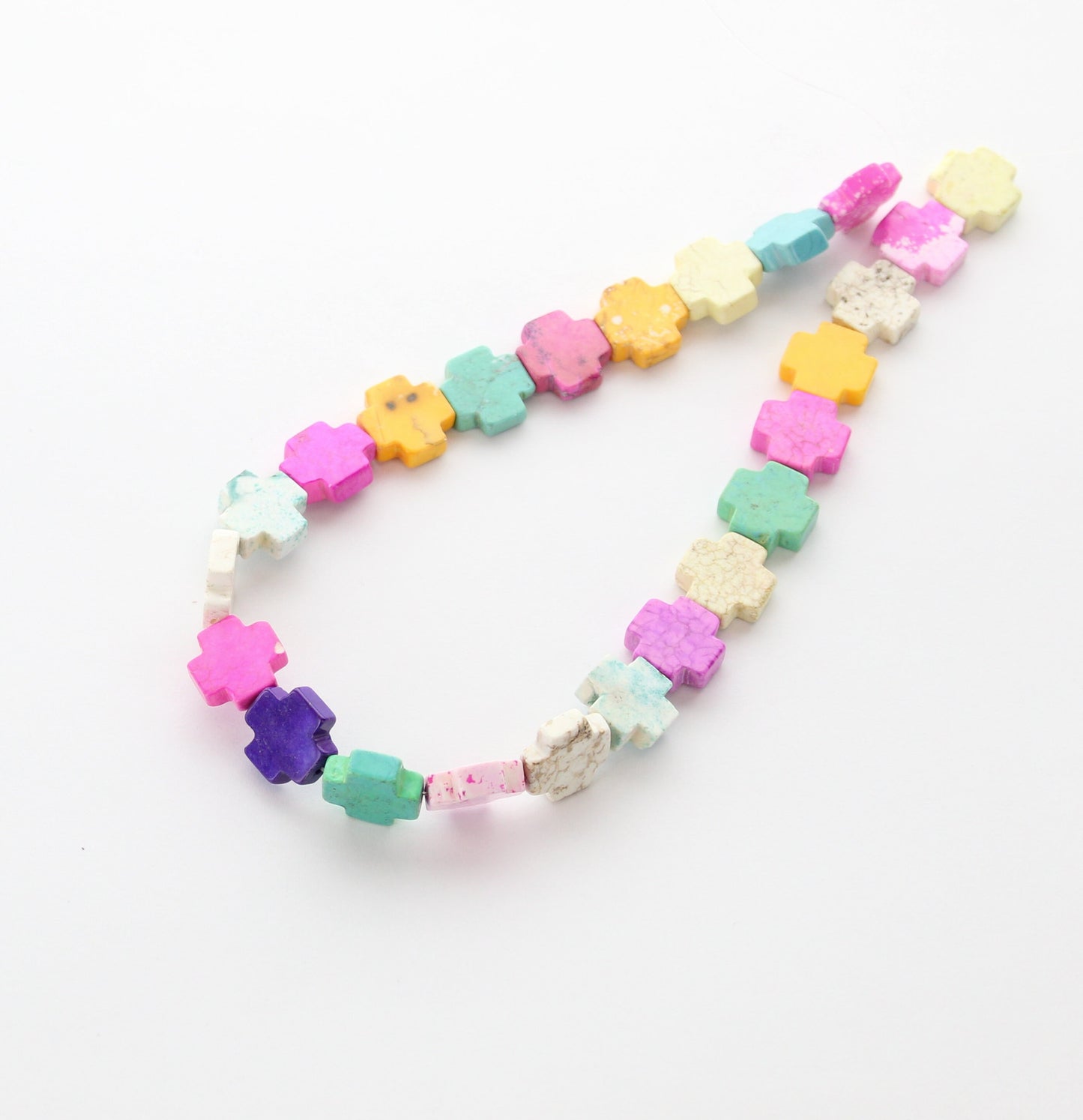 Cross beads 15mm(.64in)Multi-Color Turquoise Cross Beads, OE0803C
