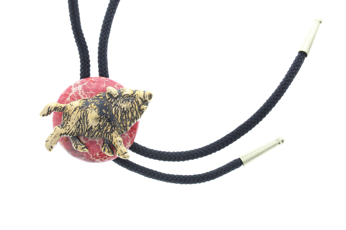 Razorback Hog bolo, black or red, 36" cord, made in USA