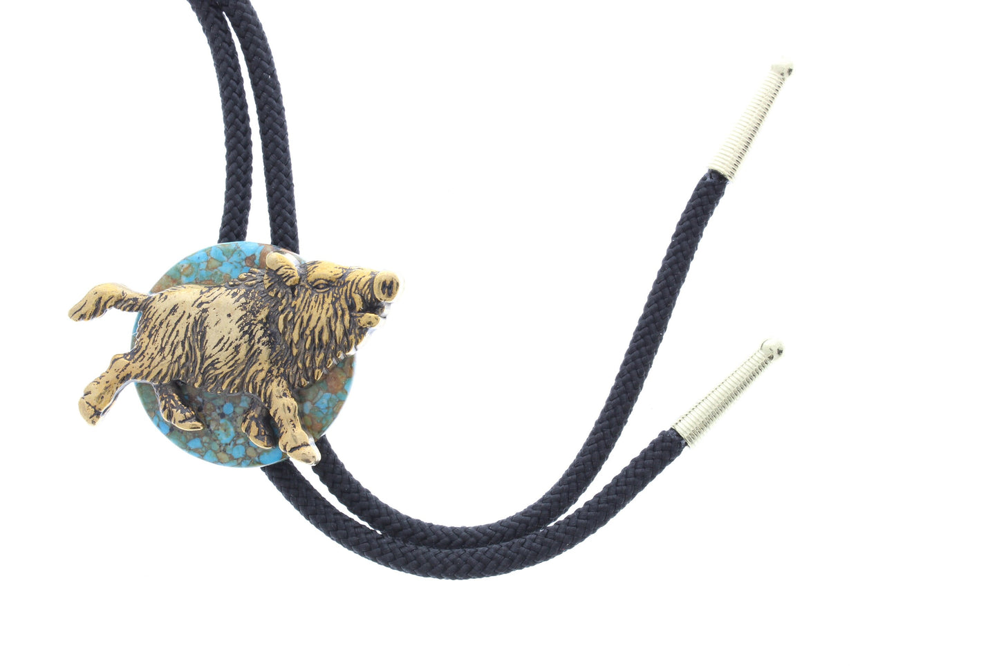 RazorBack Bolo , on Turqouse compoiste pendant 36: cord, made in USA