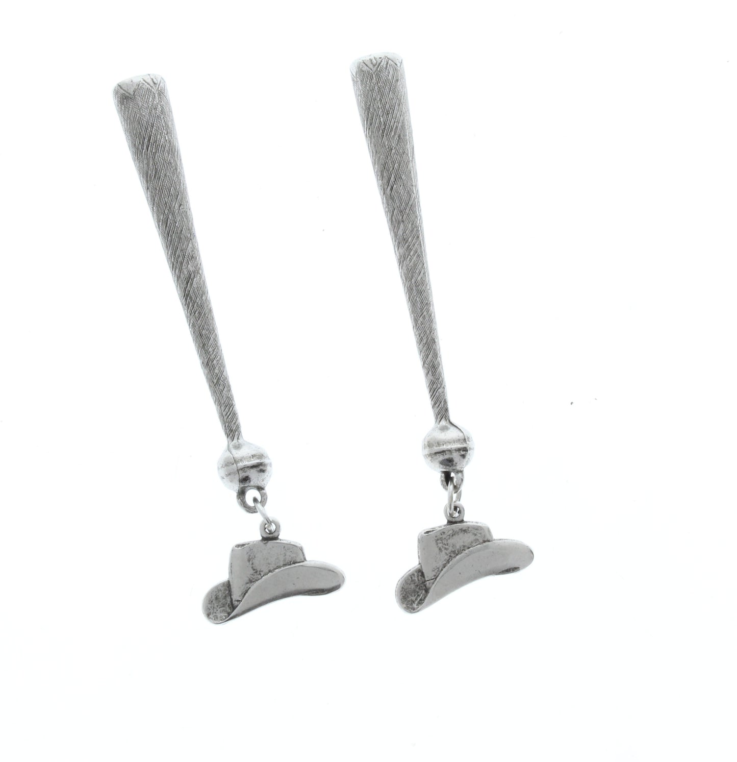Cowboy hat Bolo Tips, antique silver, Made in USA of zinc, Set of 2/ 1 Pair